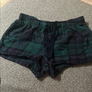 Plaid Green and Black Women's Shorts